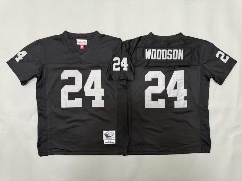 Youth Oakland Raiders #24 Woodson Black Throwback Limited Nike NFL Jersey 01->youth nfl jersey->Youth Jersey